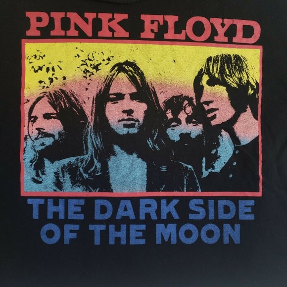 Pink Floyd Sweatshirt Size L Crop Top Dark Side Of The Moon Hoodie Black - Picture 2 of 6